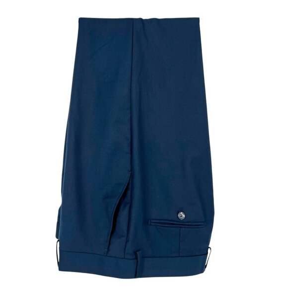Leda Chan Mens Navy Flat Front Dress Pants Size 36W NWOT - Picture 6 of 11